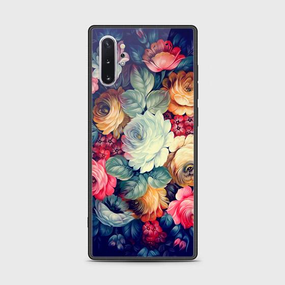 Samsung Galaxy Note 10 Plus Cover - Floral Series 2  - D11 - HQ Ultra Shine Premium Infinity Glass Soft Silicon Borders Case ( Fast Delivery )