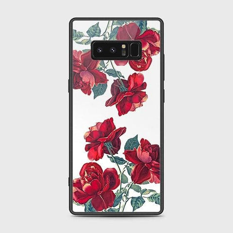 Samsung Galaxy Note 8 Cover - Floral Series 2 - D29 - HQ Ultra Shine Premium Infinity Glass Soft Silicon Borders Case ( Fast Delivery )