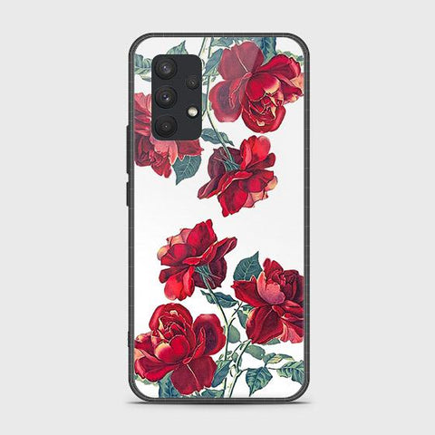 Samsung Galaxy A32 4G Cover - Design 53 - Floral Series 2 - HQ Ultra Shine Premium Infinity Glass Soft Silicon Borders Case ( Fast Delivery )