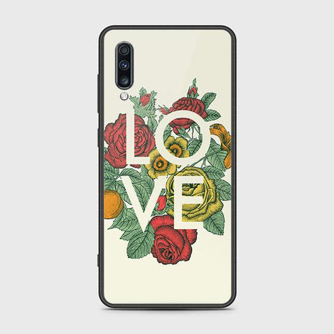 Samsung Galaxy A70s Cover - Floral Series 2 - HQ Ultra Shine Premium Infinity Glass Soft Silicon Borders Case