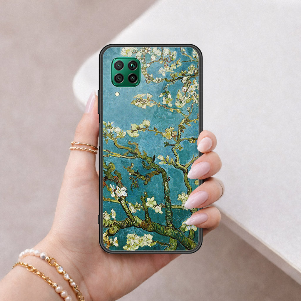 Huawei P40 lite Cover - Floral Series 2 - HQ Ultra Shine Premium Infinity Glass Soft Silicon Borders Case