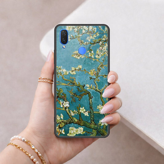 Huawei Nova 3 Cover - Floral Series 2 - HQ Ultra Shine Premium Infinity Glass Soft Silicon Borders Case