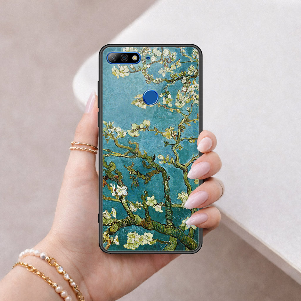 Huawei Y7 Prime 2018 Cover - Floral Series 2 - HQ Ultra Shine Premium Infinity Glass Soft Silicon Borders Case