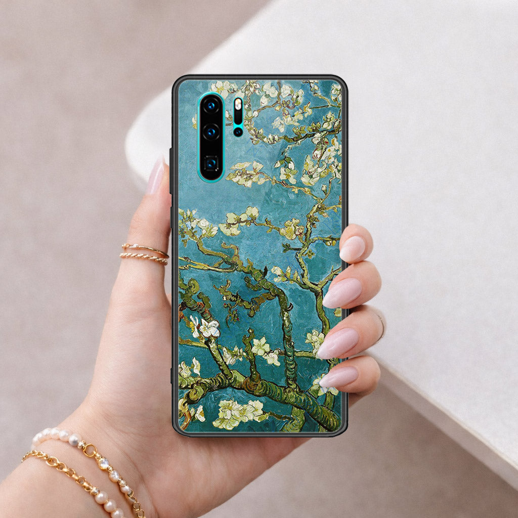 Huawei P30 Pro Cover - Floral Series 2 - HQ Ultra Shine Premium Infinity Glass Soft Silicon Borders Case