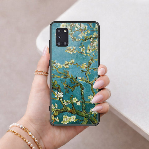 Samsung Galaxy A31 Cover - Floral Series 2 - HQ Ultra Shine Premium Infinity Glass Soft Silicon Borders Case
