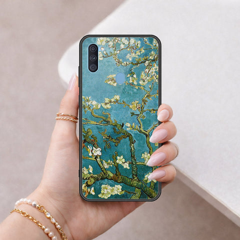 Samsung Galaxy M11 Cover - Floral Series 2 - HQ Ultra Shine Premium Infinity Glass Soft Silicon Borders Case