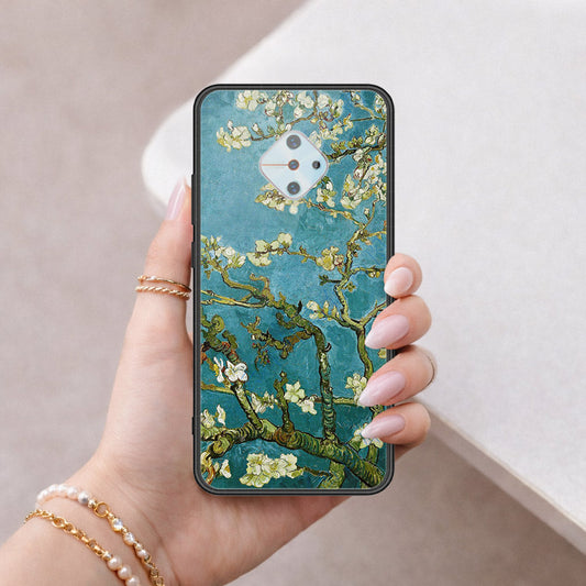 Vivo Y51 (2020 September) Cover - Floral Series 2 - HQ Ultra Shine Premium Infinity Glass Soft Silicon Borders Case