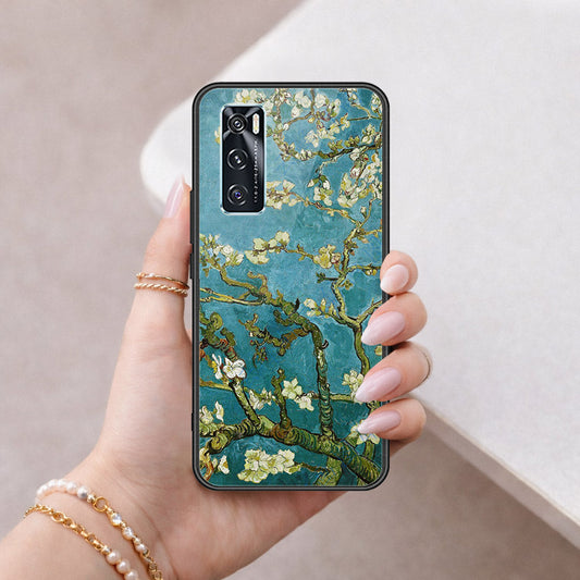 Vivo V20 SE Cover - Floral Series 2 - HQ Ultra Shine Premium Infinity Glass Soft Silicon Borders Case