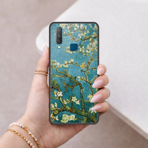 Vivo Y12 Cover - Floral Series 2 - HQ Ultra Shine Premium Infinity Glass Soft Silicon Borders Case
