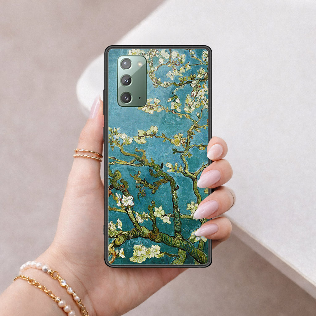 Samsung Galaxy Note 20 Cover - Floral Series 2 - HQ Ultra Shine Premium Infinity Glass Soft Silicon Borders Case