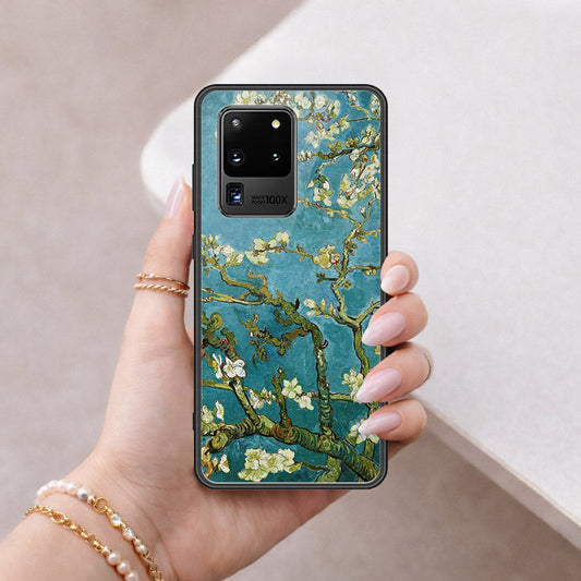 Samsung Galaxy S20 Ultra Cover - Floral Series 2 - HQ Ultra Shine Premium Infinity Glass Soft Silicon Borders Case