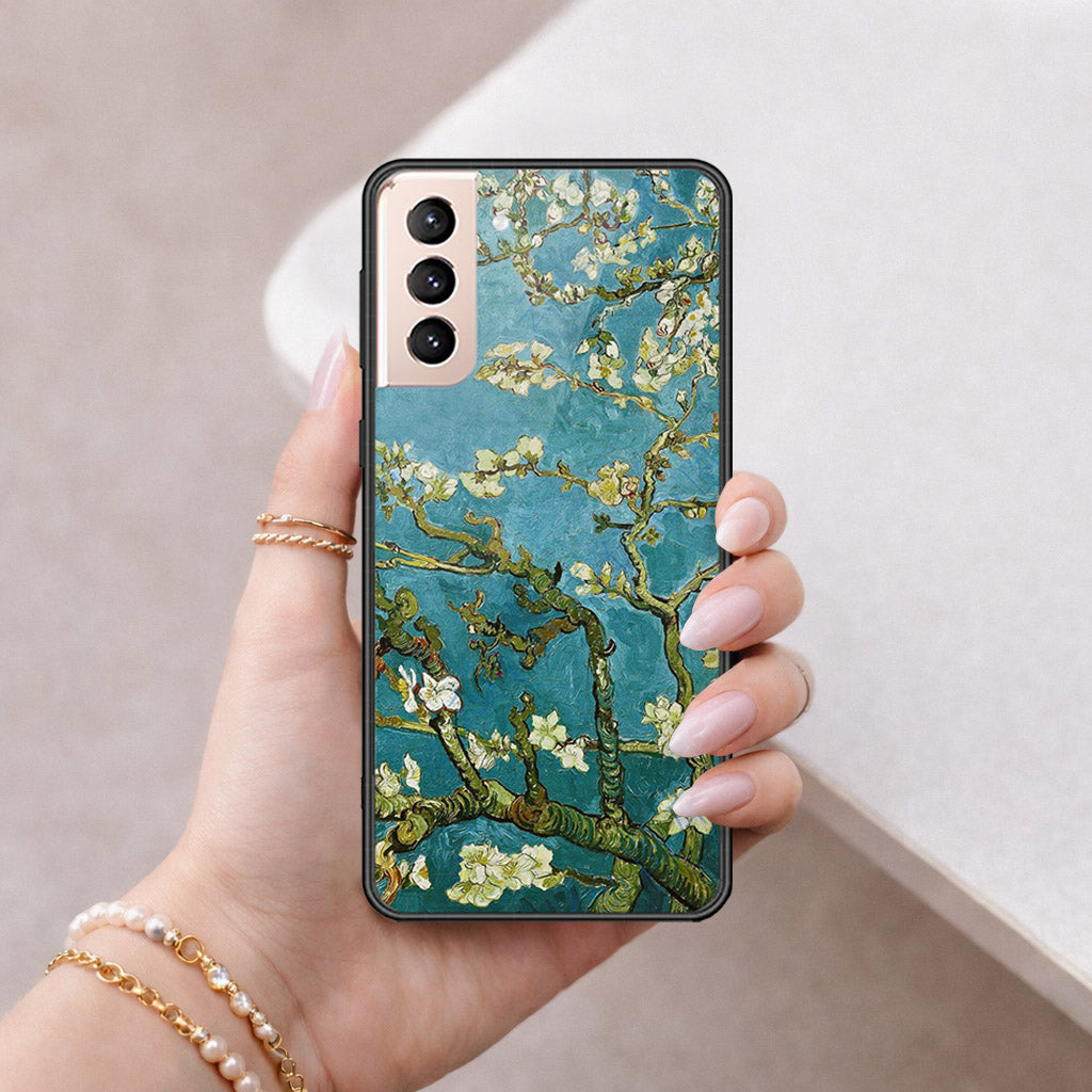 Samsung Galaxy S21 5G Cover - Floral Series 2 - HQ Ultra Shine Premium Infinity Glass Soft Silicon Borders Case