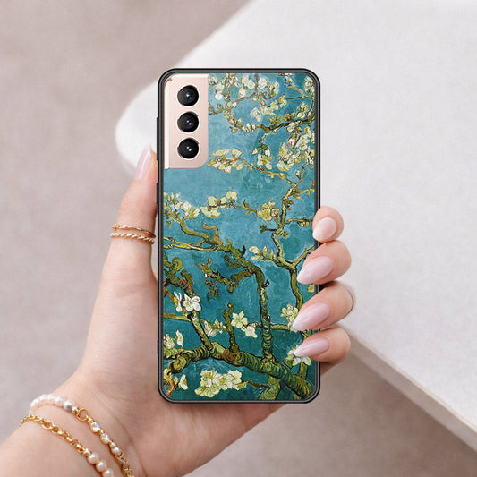 Samsung Galaxy S21 Plus 5G Cover - Floral Series 2 - HQ Ultra Shine Premium Infinity Glass Soft Silicon Borders Case