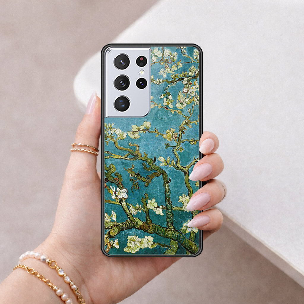 Samsung Galaxy S21 Ultra 5G Cover - Floral Series 2 - HQ Ultra Shine Premium Infinity Glass Soft Silicon Borders Case