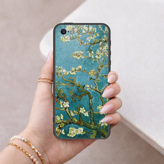 iPhone SE / 5s / 5 - Floral Series 2 - HQ Ultra Shine Premium Infinity Glass Soft Silicon Borders Case