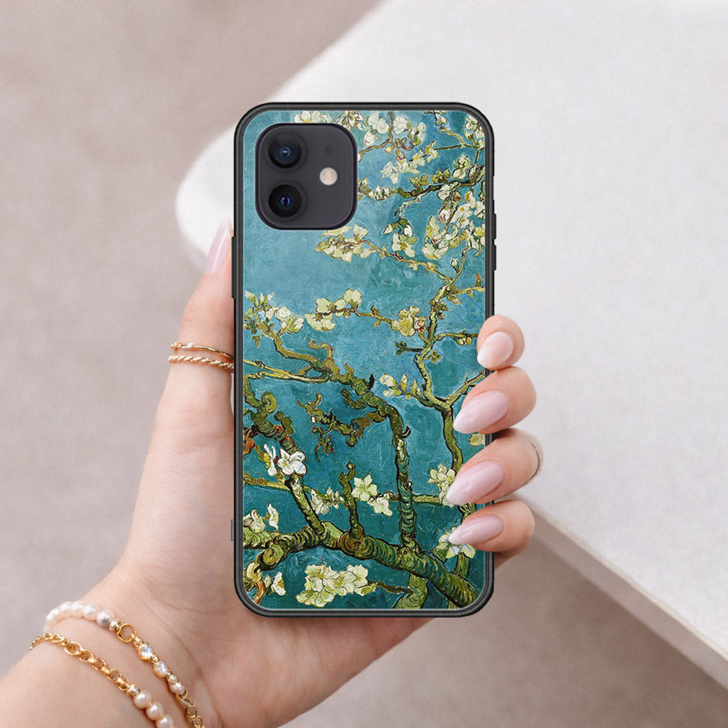 iPhone 12 Mini Cover - Floral Series 2 - HQ Ultra Shine Premium Infinity Glass Soft Silicon Borders Case
