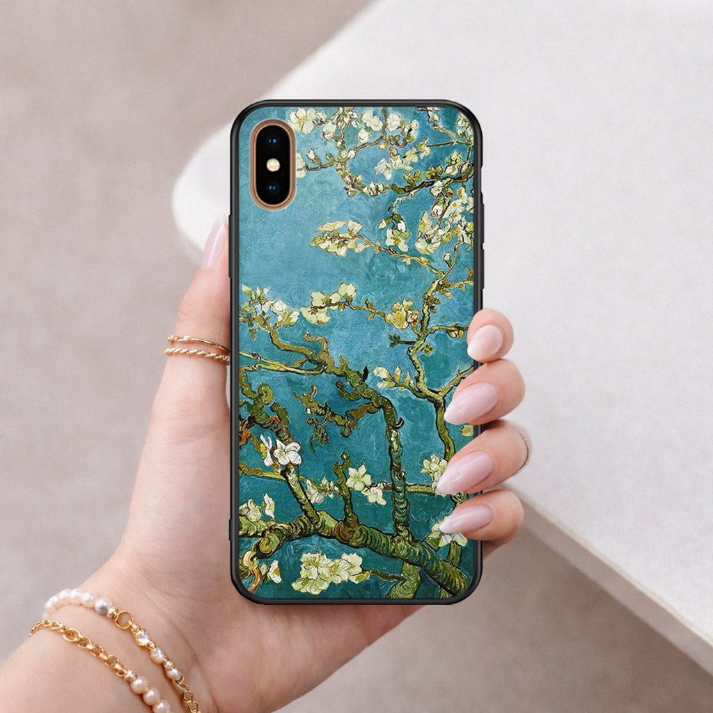 iPhone XS Max - Floral Series 2 - HQ Ultra Shine Premium Infinity Glass Soft Silicon Borders Case