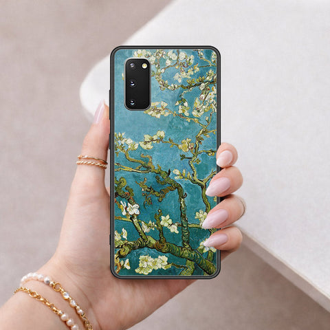 Samsung Galaxy S20 Cover - Floral Series 2 - HQ Ultra Shine Premium Infinity Glass Soft Silicon Borders Case
