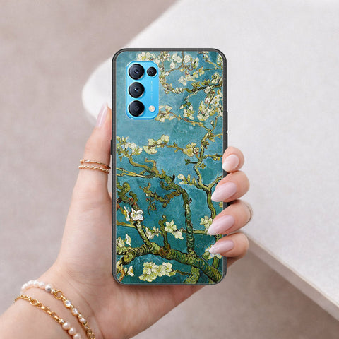Oppo Find X3 Lite Cover - Floral Series 2 - HQ Ultra Shine Premium Infinity Glass Soft Silicon Borders Case