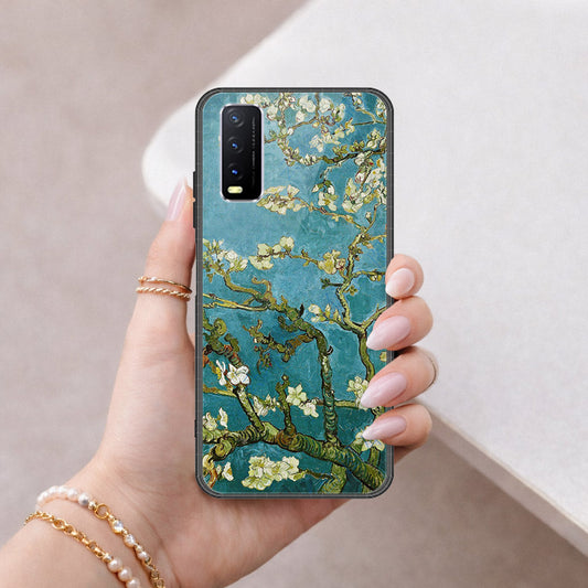 Vivo Y12s Cover - Floral Series 2 - HQ Ultra Shine Premium Infinity Glass Soft Silicon Borders Case