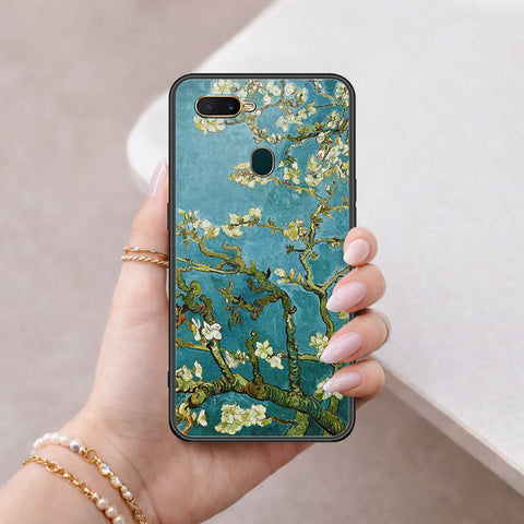 Oppo A7 Cover - Floral Series 2 - HQ Ultra Shine Premium Infinity Glass Soft Silicon Borders Case