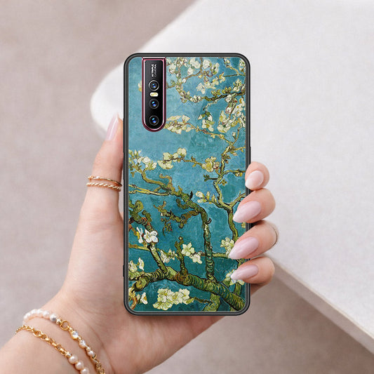 Vivo V15 Pro Cover - Floral Series 2 - HQ Ultra Shine Premium Infinity Glass Soft Silicon Borders Case
