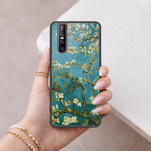 Vivo V15 Pro Cover - Floral Series 2 - HQ Ultra Shine Premium Infinity Glass Soft Silicon Borders Case