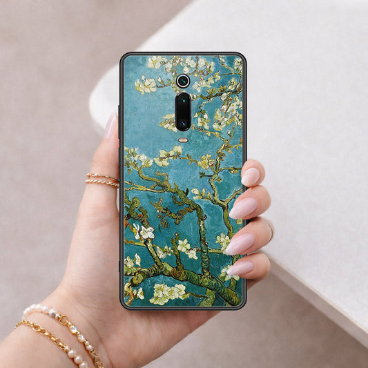 Xiaomi Mi 9T Pro Cover - Floral Series 2 - HQ Ultra Shine Premium Infinity Glass Soft Silicon Borders Case