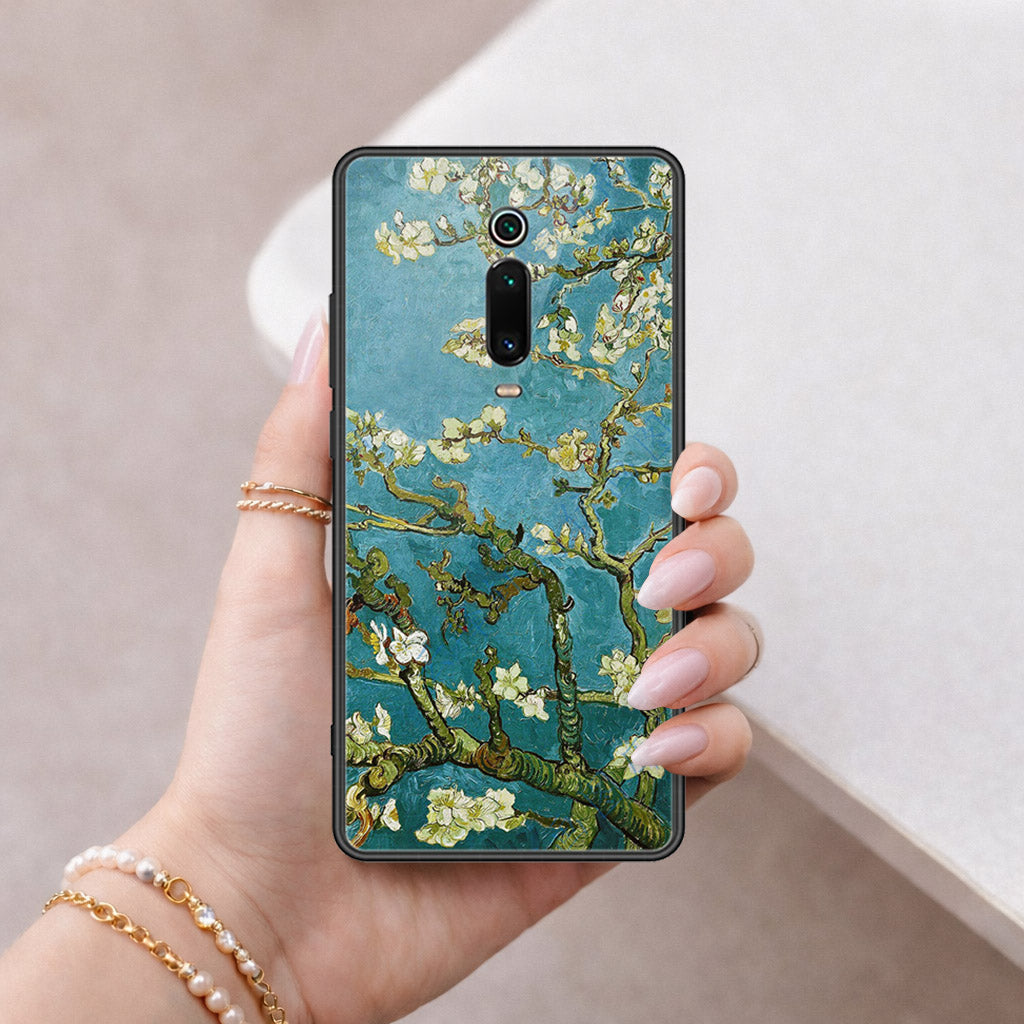 Xiaomi Mi 9T Cover - Floral Series 2 - HQ Ultra Shine Premium Infinity Glass Soft Silicon Borders Case