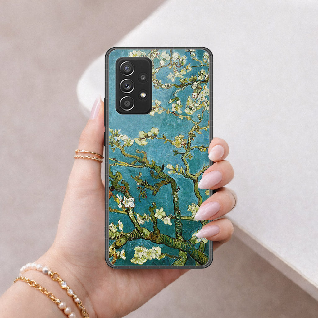Samsung Galaxy A52 Cover - Floral Series 2 - HQ Ultra Shine Premium Infinity Glass Soft Silicon Borders Case