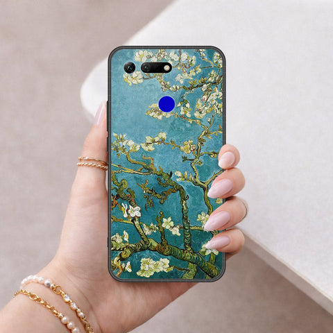 Huawei Honor View 20 Cover - Floral Series 2 - HQ Ultra Shine Premium Infinity Glass Soft Silicon Borders Case