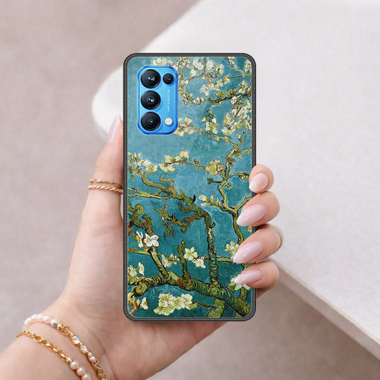 Oppo Reno 5 Pro 5G Cover - Floral Series 2 - HQ Ultra Shine Premium Infinity Glass Soft Silicon Borders Case