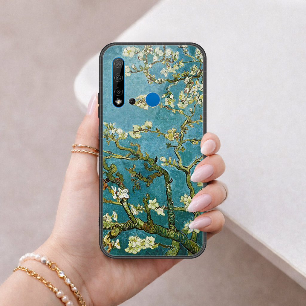 Huawei P20 Lite 2019 Cover - Floral Series 2 - HQ Ultra Shine Premium Infinity Glass Soft Silicon Borders Case