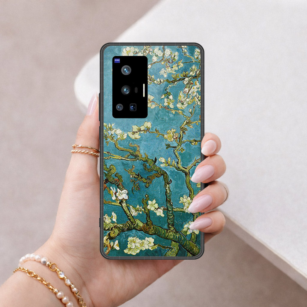 Vivo X70 Pro Cover - Floral Series 2 - HQ Ultra Shine Premium Infinity Glass Soft Silicon Borders Case