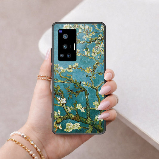 Vivo X70 Pro Cover - Floral Series 2 - HQ Ultra Shine Premium Infinity Glass Soft Silicon Borders Case