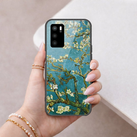 Oppo A16 Cover - Floral Series 2 - HQ Ultra Shine Premium Infinity Glass Soft Silicon Borders Case