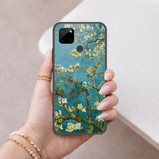 Realme C25Y Cover - Floral Series 2 - HQ Ultra Shine Premium Infinity Glass Soft Silicon Borders Case