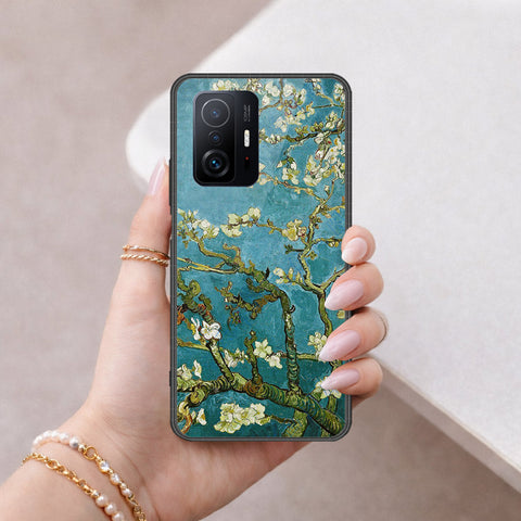 Xiaomi 11T Pro Cover - Floral Series 2 - HQ Ultra Shine Premium Infinity Glass Soft Silicon Borders Case