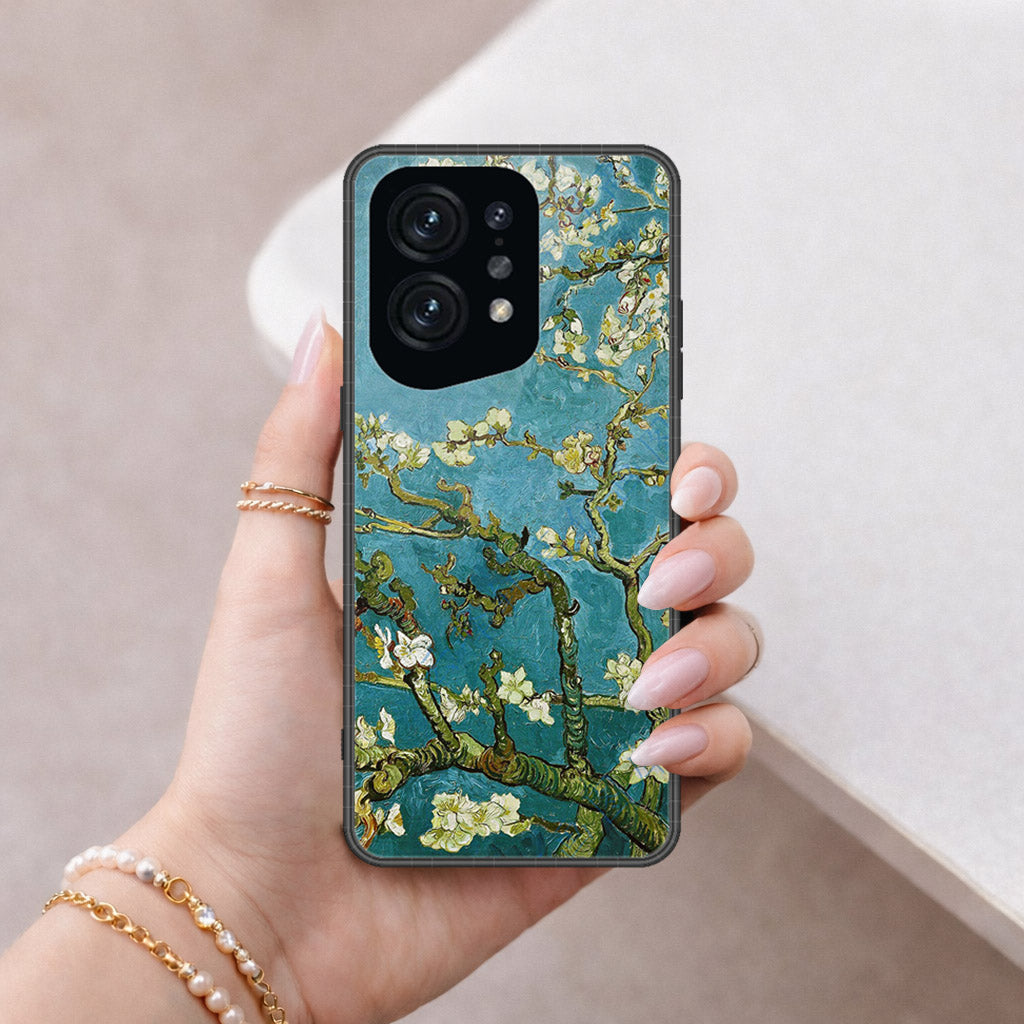 Oppo Find X5 Cover - Floral Series 2 - HQ Ultra Shine Premium Infinity Glass Soft Silicon Borders Case