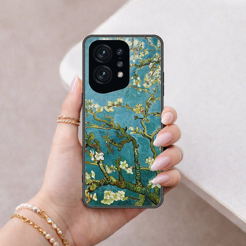Oppo Find X5 Cover - Floral Series 2 - HQ Ultra Shine Premium Infinity Glass Soft Silicon Borders Case