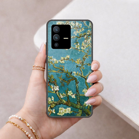 Vivo S12 Cover - Floral Series 2 - HQ Ultra Shine Premium Infinity Glass Soft Silicon Borders Case