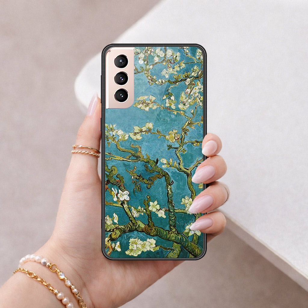 Samsung Galaxy S22 5G Cover - Floral Series 2 - HQ Ultra Shine Premium Infinity Glass Soft Silicon Borders Case