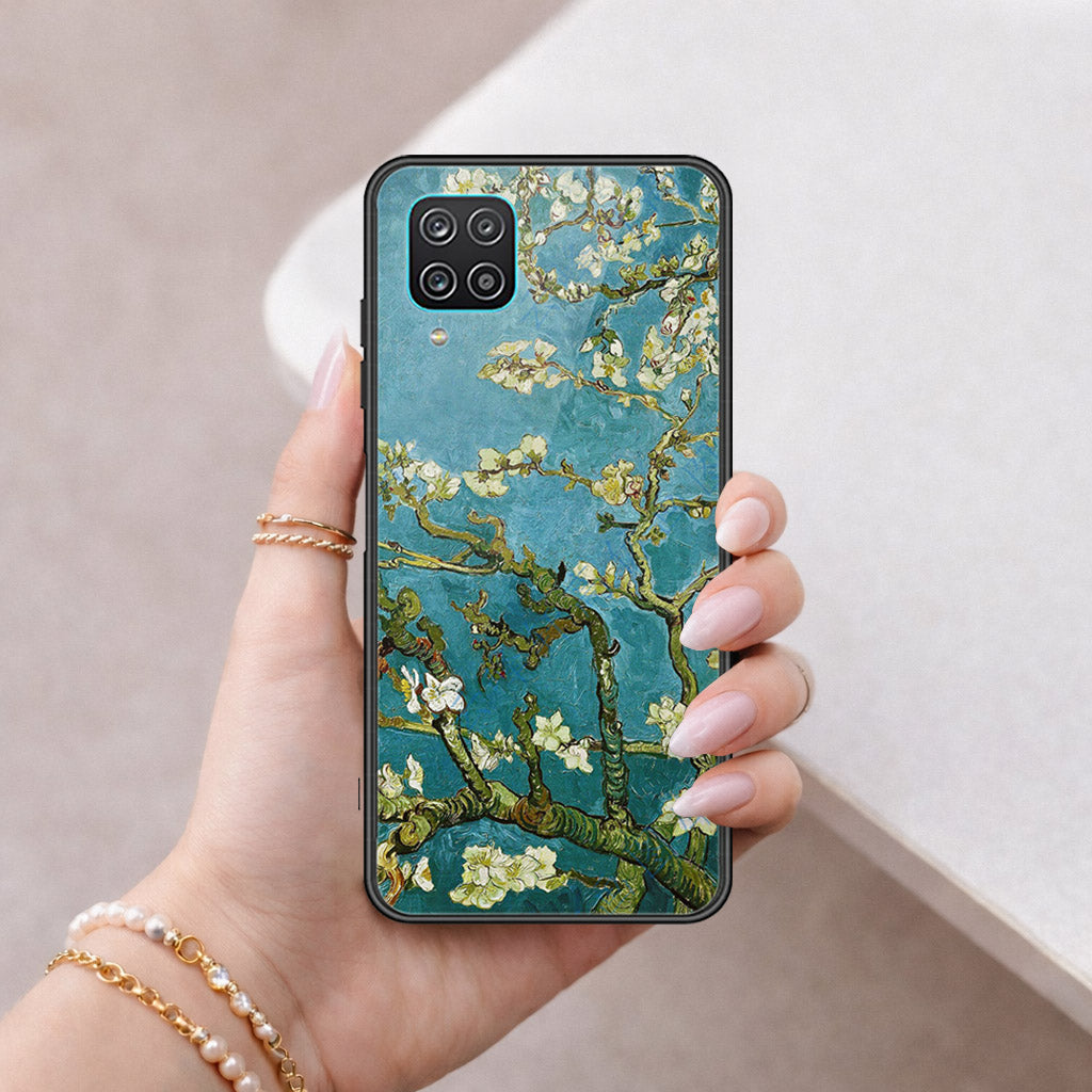 Samsung Galaxy A12 Nacho Cover - Floral Series 2 - HQ Ultra Shine Premium Infinity Glass Soft Silicon Borders Case