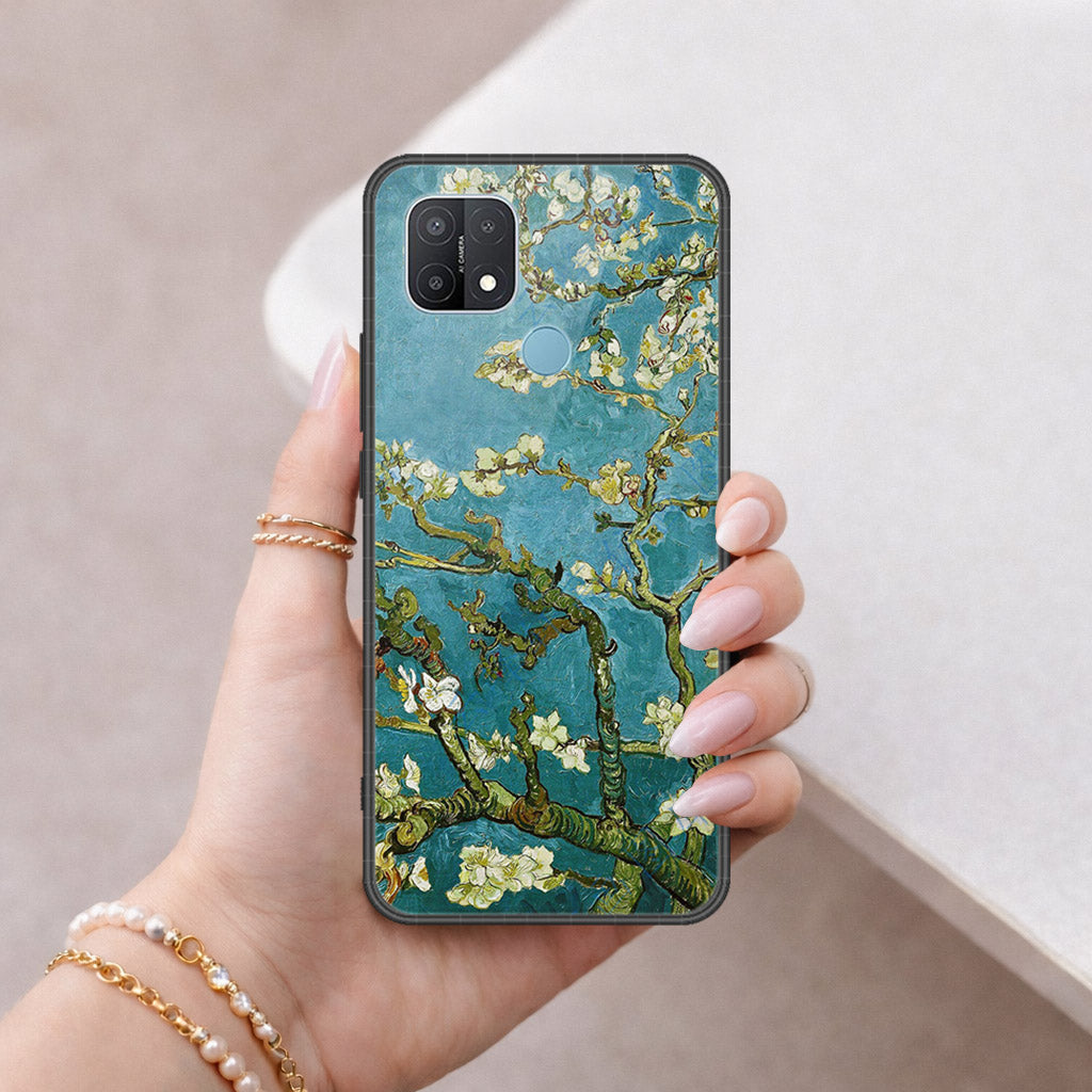 Oppo A15 Cover - Floral Series 2 - HQ Ultra Shine Premium Infinity Glass Soft Silicon Borders Case