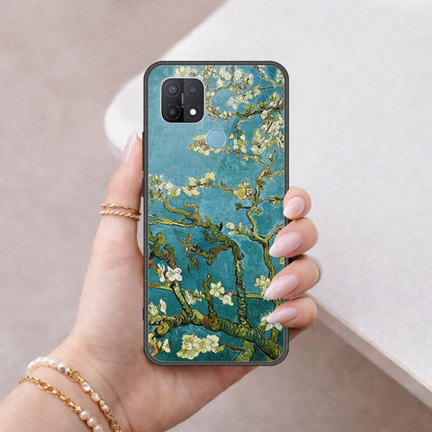 Oppo A15 Cover - Floral Series 2 - HQ Ultra Shine Premium Infinity Glass Soft Silicon Borders Case