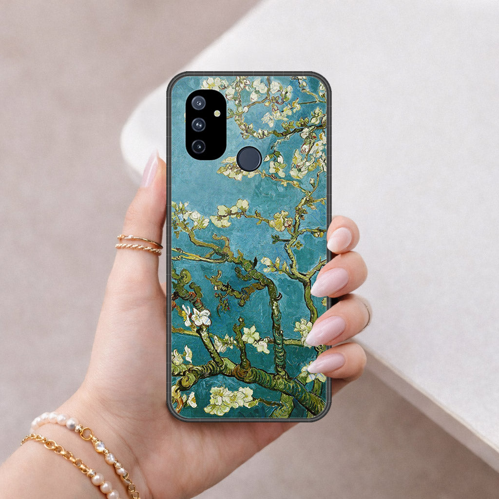 OnePlus Nord N100 Cover - Floral Series 2 - HQ Ultra Shine Premium Infinity Glass Soft Silicon Borders Case