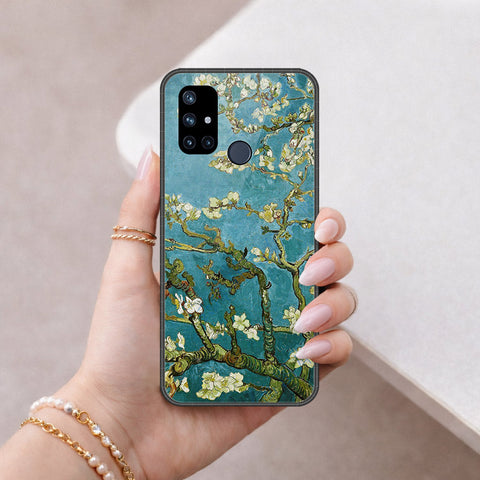 OnePlus Nord N10 Cover - Floral Series 2 - HQ Ultra Shine Premium Infinity Glass Soft Silicon Borders Case