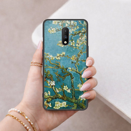 OnePlus 7 Cover - Floral Series 2 - HQ Ultra Shine Premium Infinity Glass Soft Silicon Borders Case
