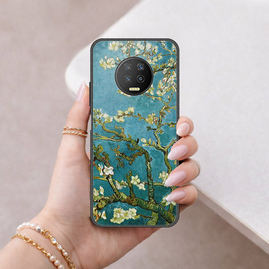 Infinix Note 7 Cover - Floral Series 2 - HQ Ultra Shine Premium Infinity Glass Soft Silicon Borders Case