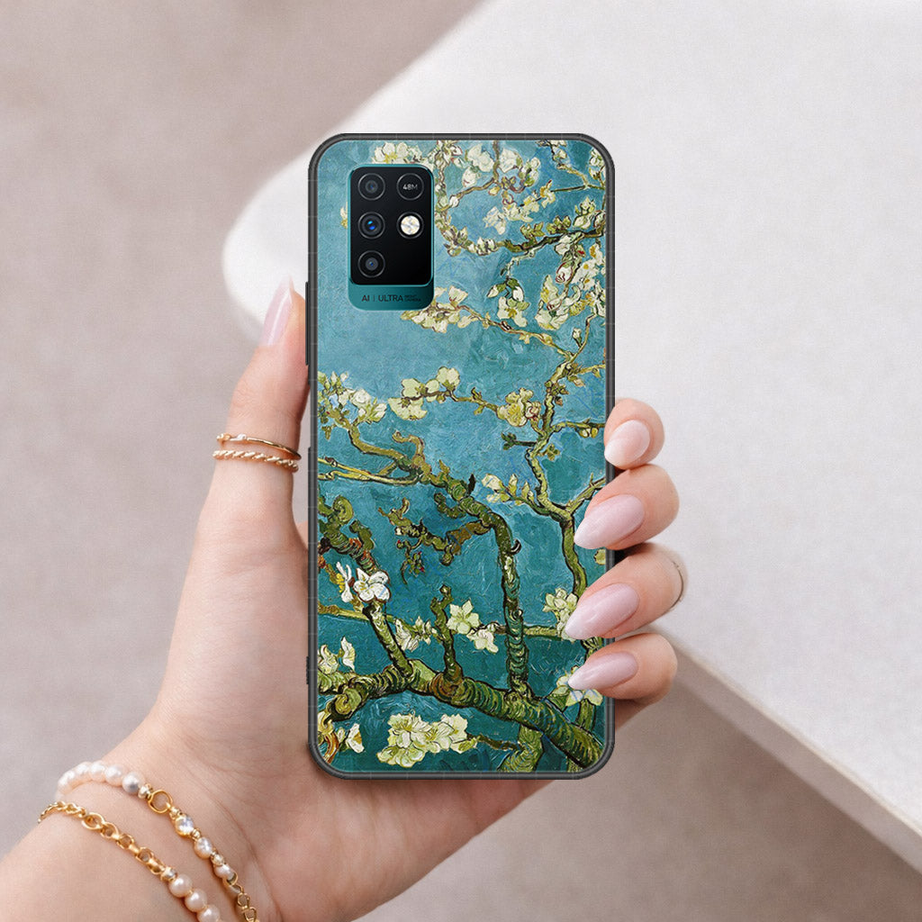Infinix Note 10 Cover - Floral Series 2 - HQ Ultra Shine Premium Infinity Glass Soft Silicon Borders Case